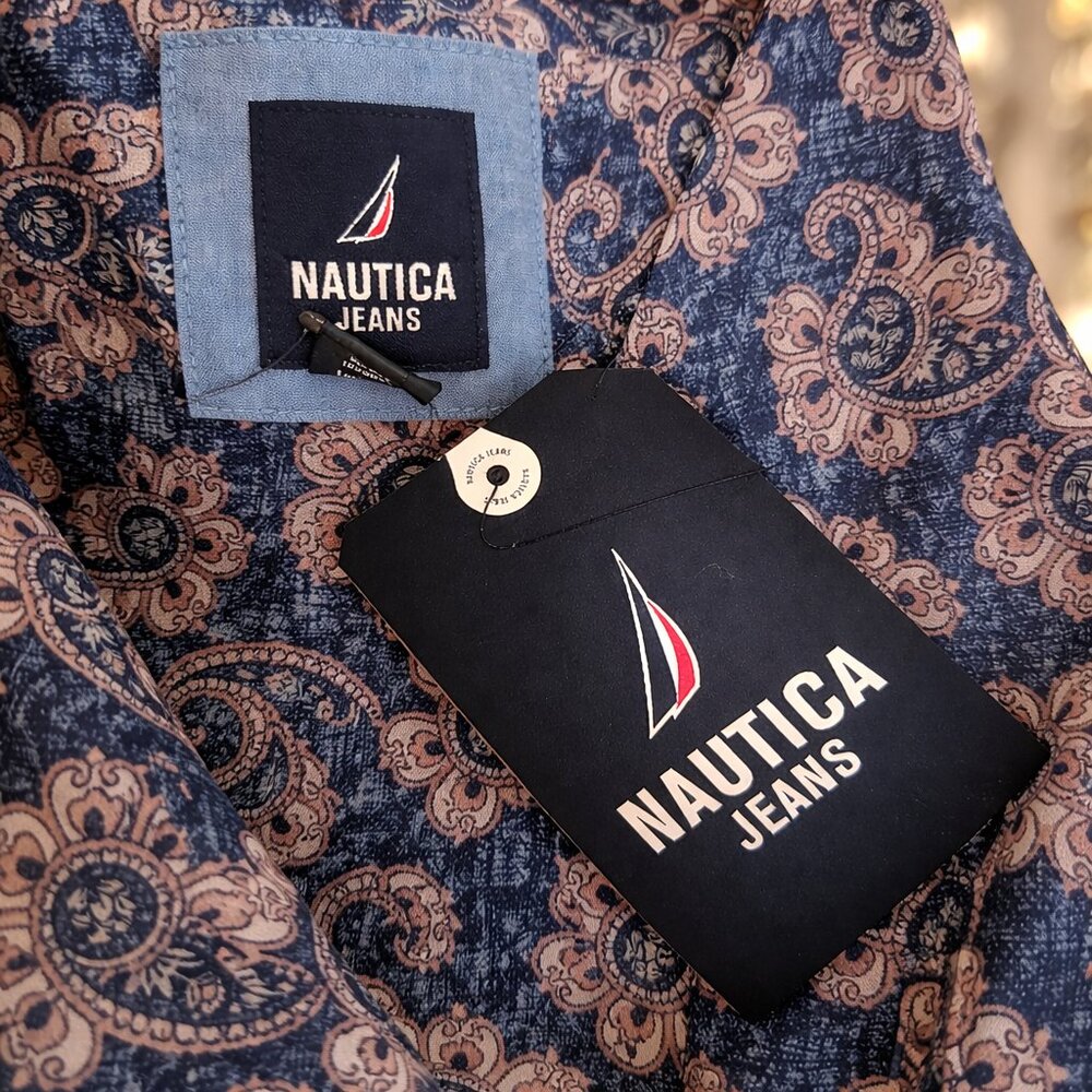 Nautica Blue & Pink Paisley Sleeveless Button Down Blouse - Size S - NWT - Picture 6 of 7